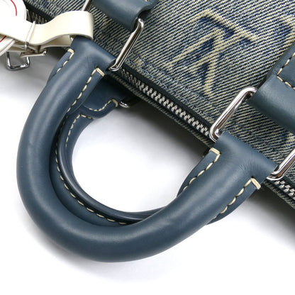 LOUIS VUITTON ルイ・ヴィトン キーポル バンドリエール25 2Way ハンドバッグ モノグラムデニム ブルー M22762 ICチップ レディース【中古】