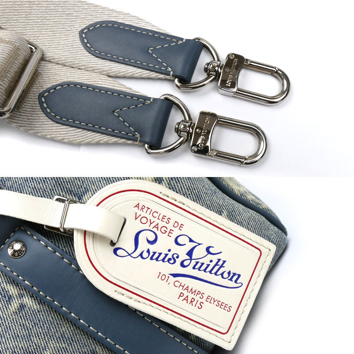 LOUIS VUITTON ルイ・ヴィトン キーポル バンドリエール25 2Way ハンドバッグ モノグラムデニム ブルー M22762 ICチップ レディース【中古】
