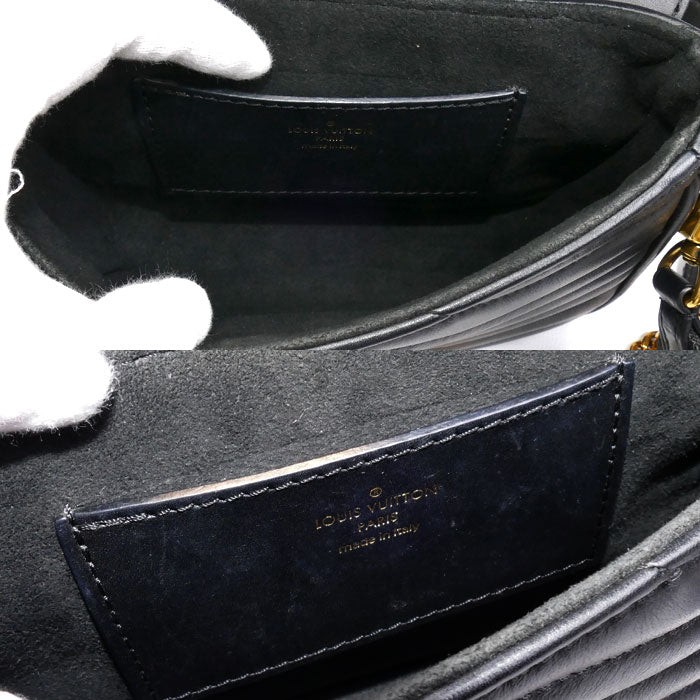 LOUIS VUITTON ルイ・ヴィトン LVロゴ ミュルティ・ポシェット ニューウェーブ チェーン 2Wayショルダーバッグ ブラック M56461 ICチップ レディース【中古】