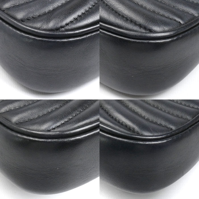 LOUIS VUITTON ルイ・ヴィトン LVロゴ ミュルティ・ポシェット ニューウェーブ チェーン 2Wayショルダーバッグ ブラック M56461 ICチップ レディース【中古】