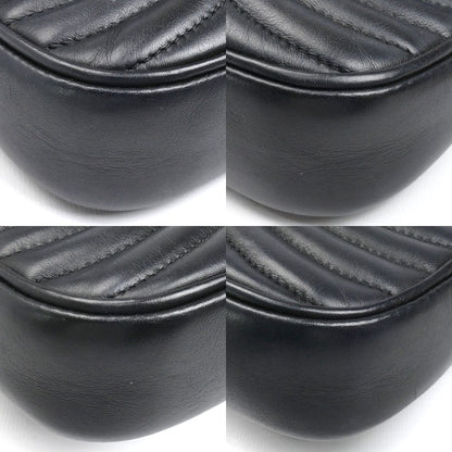 LOUIS VUITTON ルイ・ヴィトン LVロゴ ミュルティ・ポシェット ニューウェーブ チェーン 2Wayショルダーバッグ ブラック M56461 ICチップ レディース【中古】