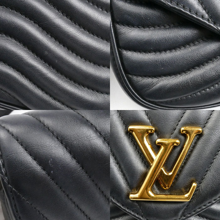 LOUIS VUITTON ルイ・ヴィトン LVロゴ ミュルティ・ポシェット ニューウェーブ チェーン 2Wayショルダーバッグ ブラック M56461 ICチップ レディース【中古】