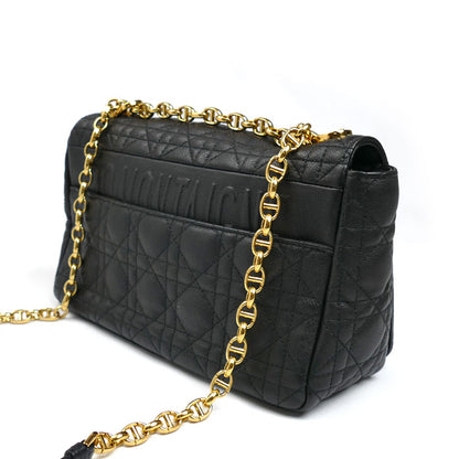 Christian Dior クリスチャンディオール カロ ミディアム カナージュ チェーン ショルダーバッグ ブラック M9242UWHC_M900 レディース【中古】