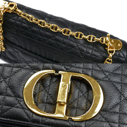 Christian Dior クリスチャンディオール カロ ミディアム カナージュ チェーン ショルダーバッグ ブラック M9242UWHC_M900 レディース【中古】