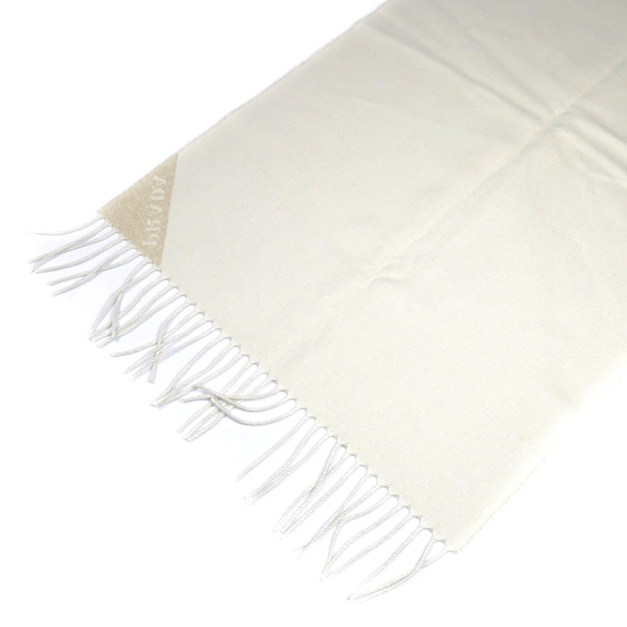 PRADA プラダ ジャガード イブニング マフラー ゴールド×ホワイト 1FS091_DGI_F0X0A ICチップ シルク×カシミヤ×ルレックス レディース【中古】【美品】