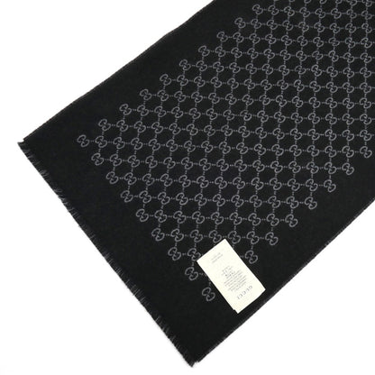 GUCCI グッチ GGパターン マフラー ブラック グレー 391246 4G200 1160 ユニセックス【中古】【美品】