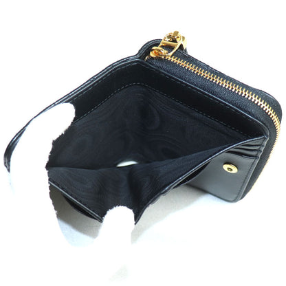 Dior ディオール カナージュ カロ スカーレット ウォレット 二つ折り財布 ブラック S5032UWHC M900 レディース【中古】【美品】