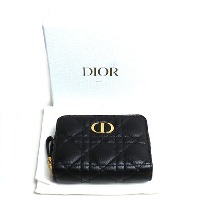Dior ディオール カナージュ カロ スカーレット ウォレット 二つ折り財布 ブラック S5032UWHC M900 レディース【中古】【美品】