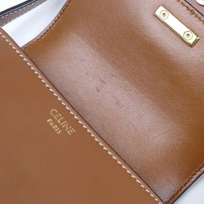 CELINE セリーヌ ミニ ブザス キュイル トリオンフ ショルダーバッグ タン 10J303DPQ4LU レディース【中古】