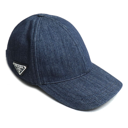 PRADA プラダ デニム ベースボールキャップ キャップ 1HC274 AJ6 F0008 M ユニセックス【中古】【美品】