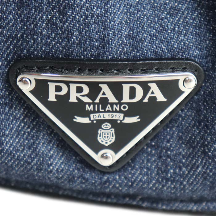 PRADA プラダ デニム ベースボールキャップ キャップ 1HC274 AJ6 F0008 M ユニセックス【中古】【美品】