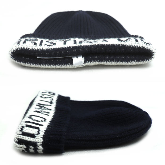 Dior ディオール ロゴ ニット帽 ニットキャップ ネイビー 31NOE714IXGH ユニセックス【中古】【美品】
