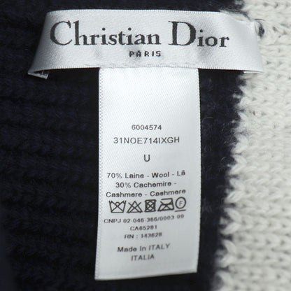 Dior ディオール ロゴ ニット帽 ニットキャップ ネイビー 31NOE714IXGH ユニセックス【中古】【美品】