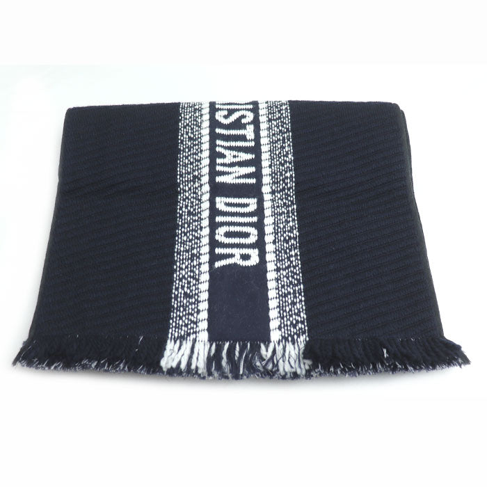 Dior ディオール ロゴ オブリーク ビッグ マフラー マフラー ネイビー 31CDO301IXGS レディース【中古】