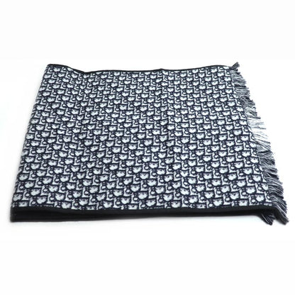 Dior ディオール ロゴ オブリーク ビッグ マフラー マフラー ネイビー 31CDO301IXGS レディース【中古】