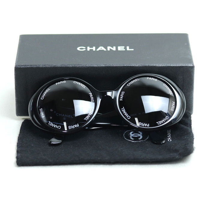CHANEL シャネル ココマーク ラウンド サークルロゴ ヴィンテージ サングラス ブラック 01949 94305 レディース【中古】