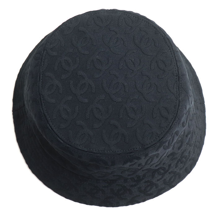 CHANEL シャネル ココマーク柄 バケットハット ハット ブラック AAA955 S ミックスファイバー レディース【中古】【美品】