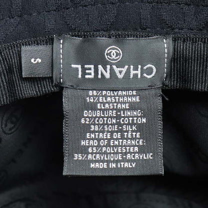 CHANEL シャネル ココマーク柄 バケットハット ハット ブラック AAA955 S ミックスファイバー レディース【中古】【美品】