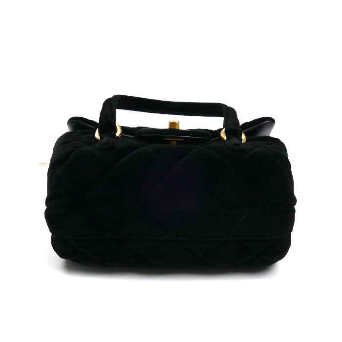 CHANEL シャネル ベルベット ミニ ボーリング 2024 VIP クリスマスギフト 2Wayショルダーバッグ ブラック レディース【中古】【美品】
