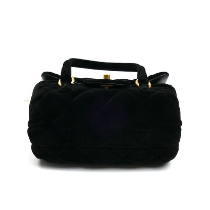 CHANEL シャネル ベルベット ミニ ボーリング 2024 VIP クリスマスギフト 2Wayショルダーバッグ ブラック レディース【中古】【美品】