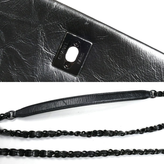 CHANEL シャネル ココハンドル 29 エイジドカーフスキン 2Wayショルダーバッグ メタリックブラック レディース【中古】