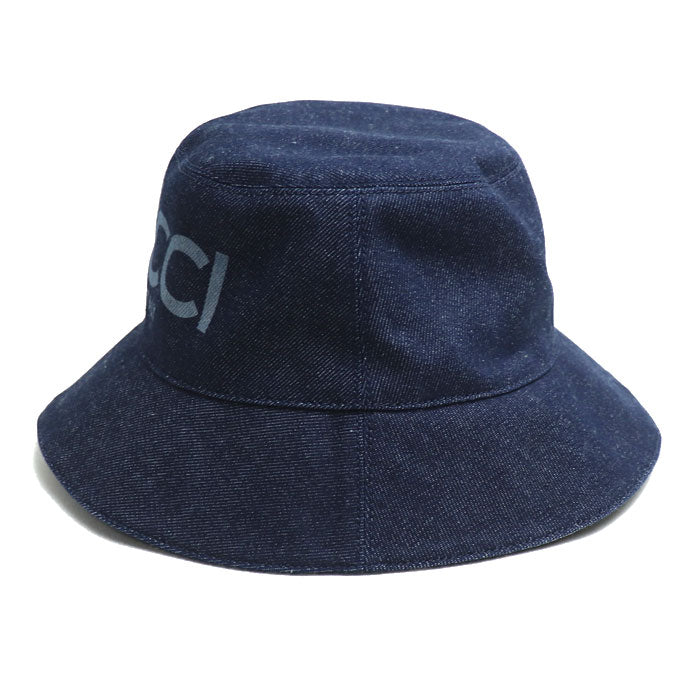 GUCCI グッチ レーザー デニム バケットハット ハット ブルー 803042 L メンズ レディース ユニセックス【中古】【極美品】
