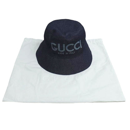 GUCCI グッチ レーザー デニム バケットハット ハット ブルー 803042 L メンズ レディース ユニセックス【中古】【極美品】