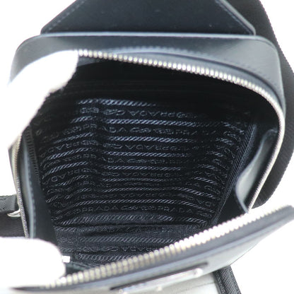 PRADA プラダ ブリック サフィアーノ ワンショルダー ウエストバッグ ブラック 2VZ106 T368500 ユニセックス【中古】【美品】