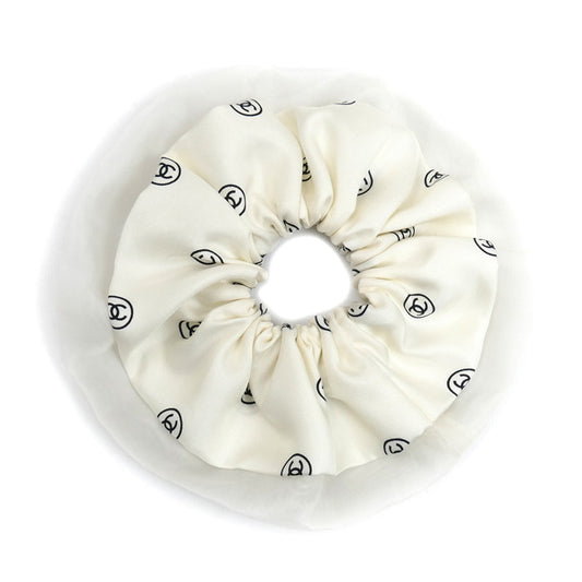 CHANEL シャネル シルク シュシュ シルクツイル ホワイト&ブラック ヘアアクセサリー AAB536-B22431-U4551 レディース【中古】【極美品】