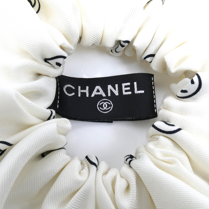 CHANEL シャネル シルク シュシュ シルクツイル ホワイト&ブラック ヘアアクセサリー AAB536-B22431-U4551 レディース【中古】【極美品】