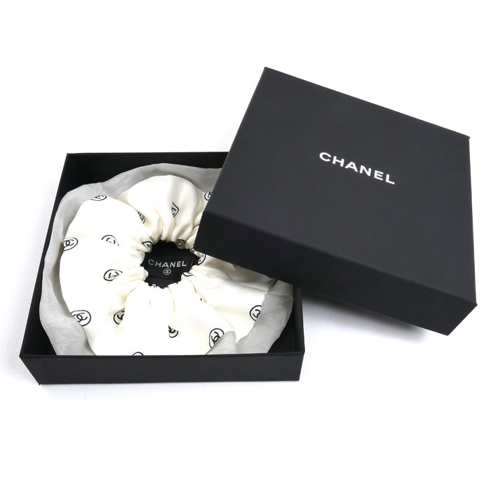 CHANEL シャネル シルク シュシュ シルクツイル ホワイト&ブラック ヘアアクセサリー AAB536-B22431-U4551 レディース【中古】【極美品】