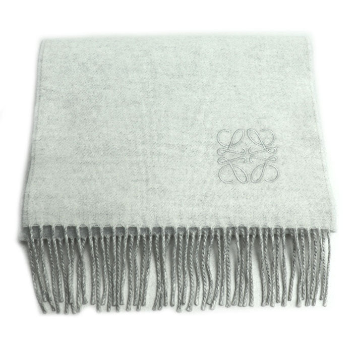 LOEWE ロエベ バイカラー スカーフ マフラー ホワイト グレー F810250X01 レディース【中古】【極美品】