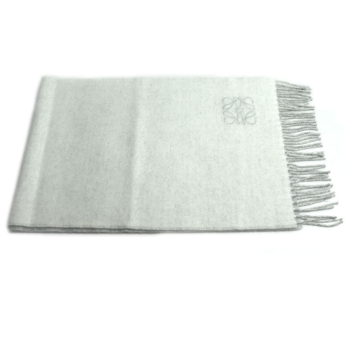 LOEWE ロエベ バイカラー スカーフ マフラー ホワイト グレー F810250X01 レディース【中古】【極美品】