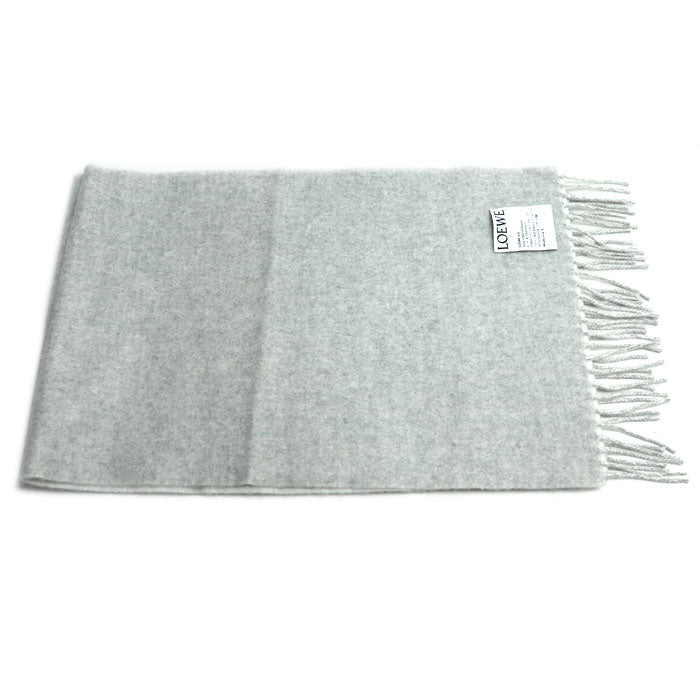 LOEWE ロエベ バイカラー スカーフ マフラー ホワイト グレー F810250X01 レディース【中古】【極美品】