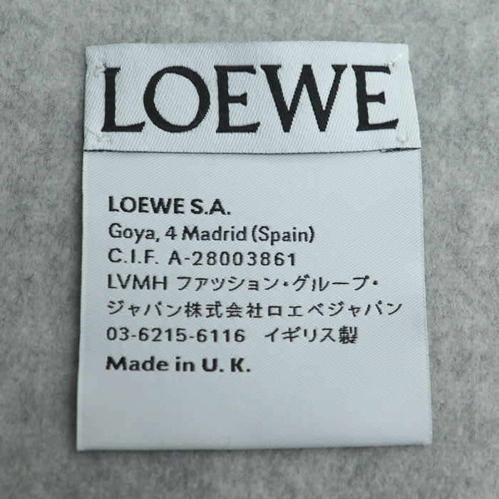 LOEWE ロエベ バイカラー スカーフ マフラー ホワイト グレー F810250X01 レディース【中古】【極美品】