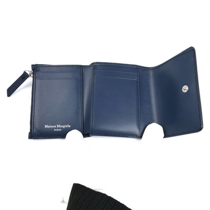 Maison Margiela 4ステッチ 三つ折り財布 ネイビー SA3UI0017 ユニセックス【中古】