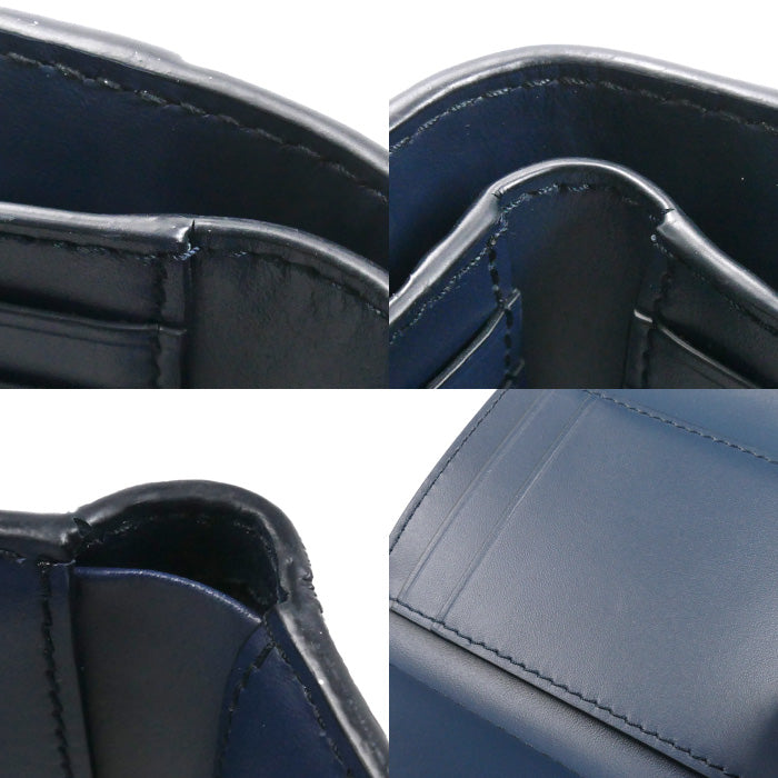 Maison Margiela 4ステッチ 三つ折り財布 ネイビー SA3UI0017 ユニセックス【中古】