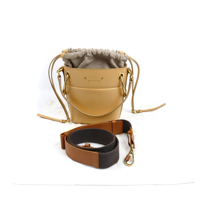 Chloe クロエ ロイ ミニバケット 2Wayショルダーバッグ ベージュ レディース【中古】