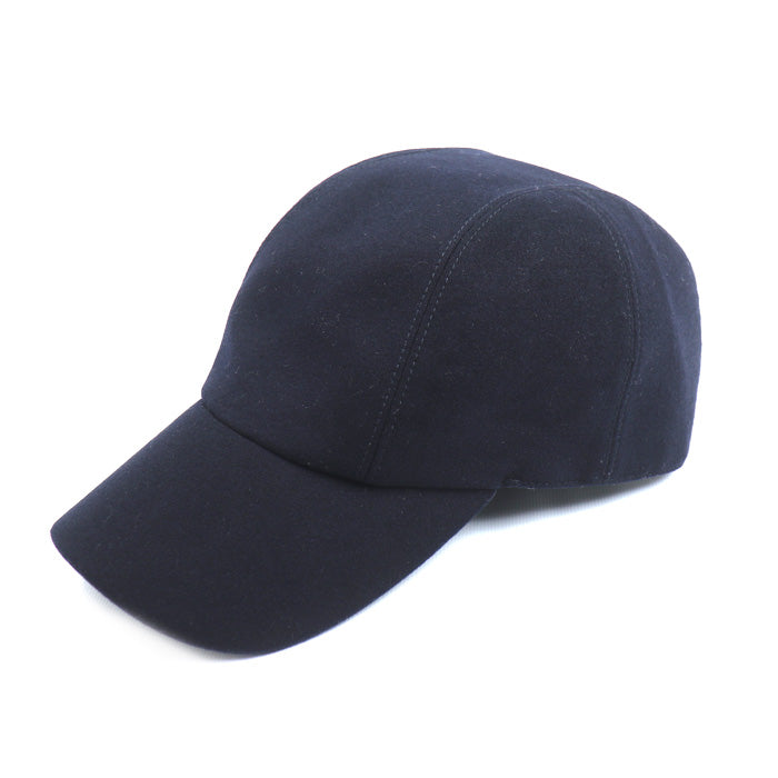 HERMES エルメス セリエボタン バック ロゴ キャップ ダークネイビー 
60 ユニセックス【中古】