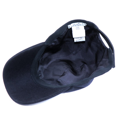 HERMES エルメス セリエボタン バック ロゴ キャップ ダークネイビー 
60 ユニセックス【中古】