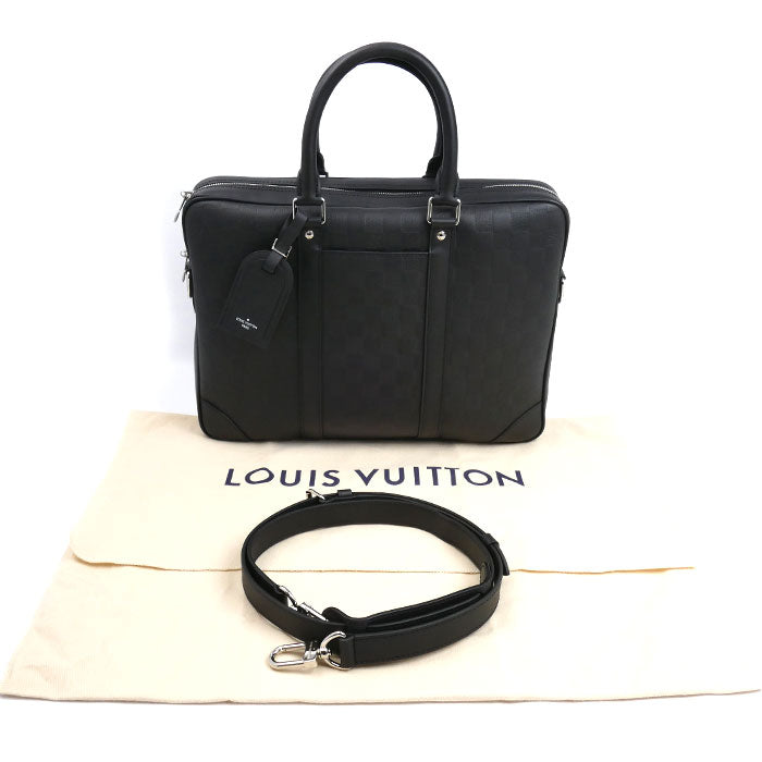 LOUIS VUITTON ルイ・ヴィトン PDV ビジネスバッグ ダミエアンフィニ ブラック N40444 ICチップ メンズ【中古】【美品】
