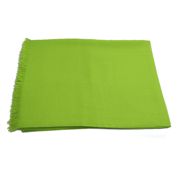 HERMES エルメス カシミヤ/ウール マフラー ライムグリーン ストール 大判 レディース【中古】