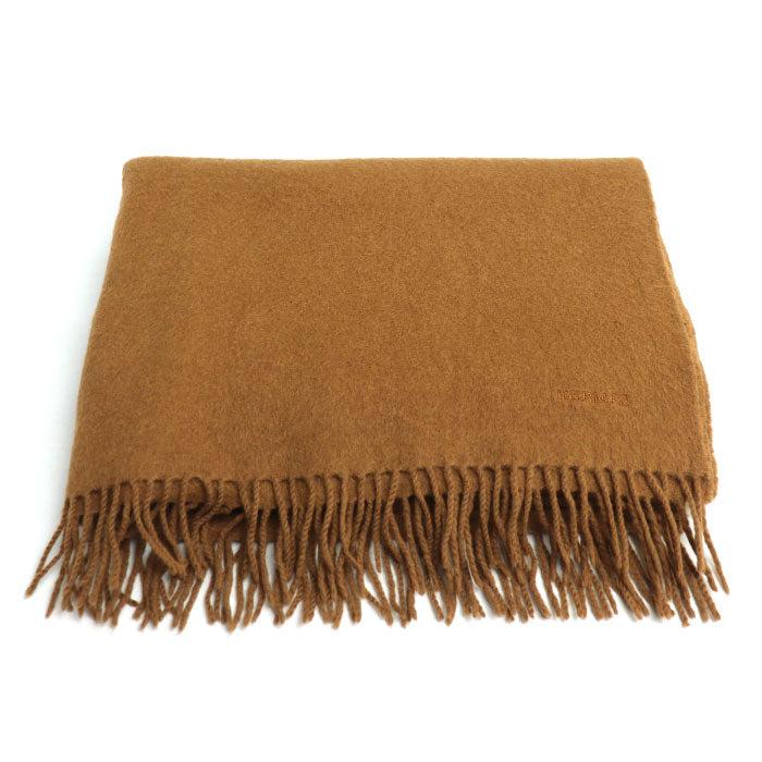 HERMES エルメス カシミヤ/ウール 大判 ストール ブラウン レディース【中古】