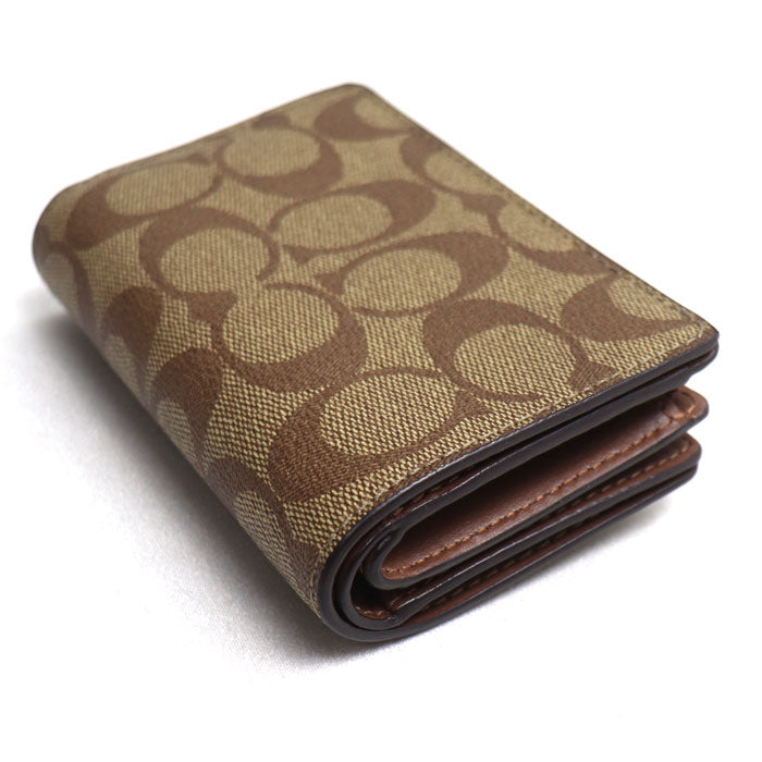 COACH コーチ コンパクトウォレット 二つ折り財布 ブラウン C0082 IME74 アウトレット レディース【未使用】【買取品】