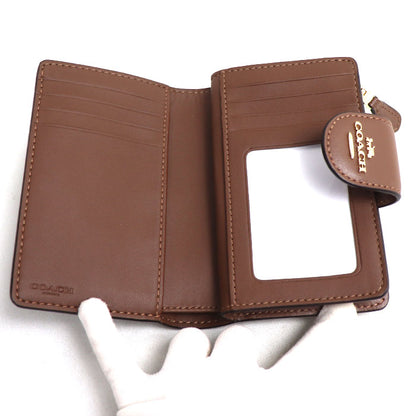 COACH コーチ コンパクトウォレット 二つ折り財布 ブラウン C0082 IME74 アウトレット レディース【未使用】【買取品】