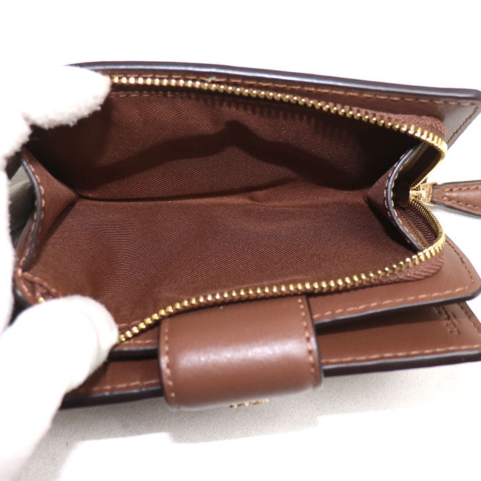 COACH コーチ コンパクトウォレット 二つ折り財布 ブラウン C0082 IME74 アウトレット レディース【未使用】【買取品】