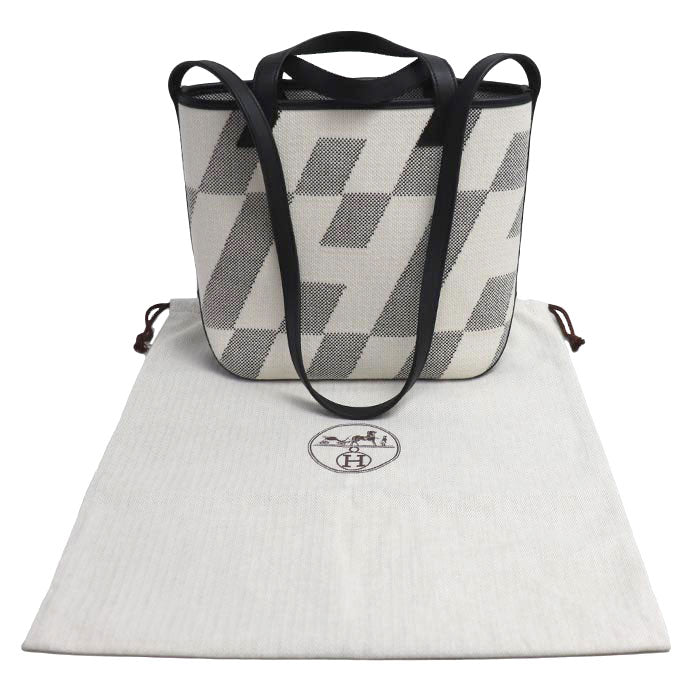 HERMES エルメス トワルアッシュ HアンビエPM 2Wayショルダーバッグ ホワイト ブラック レディース【中古】【美品】