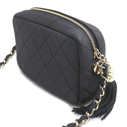 CHANEL シャネル キャビアスキン マトラッセ カメラバッグ ショルダーバッグ ブラック A57717 レディース【中古】【美品】
