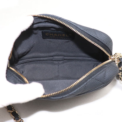 CHANEL シャネル キャビアスキン マトラッセ カメラバッグ ショルダーバッグ ブラック A57717 レディース【中古】【美品】