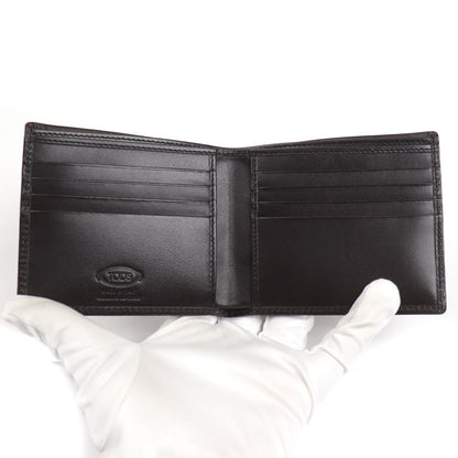 TOD’S トッズ 札入れ 二つ折り財布 ブラウン レッド メンズ【中古】【美品】